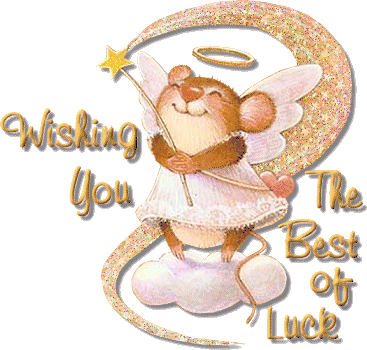 Best Of Luck Mouse Sticker - Best Of Luck Mouse Glitter Stickers