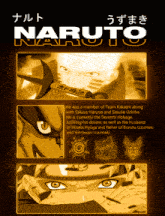 a poster for naruto with a picture of a man
