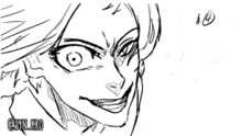 a black and white drawing of a woman 's face with the name syn kio written on the bottom