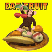 Eat Fruit Fruit Bowl GIF - Eat Fruit Fruit Bowl Monkey GIFs