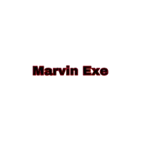 a white background with the name marvin exe in red