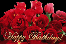 Happy Birthday Wishes Roses For You GIF