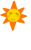 a cartoon sun with a face on it