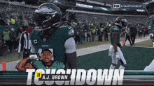 a football player named aj brown is on the field