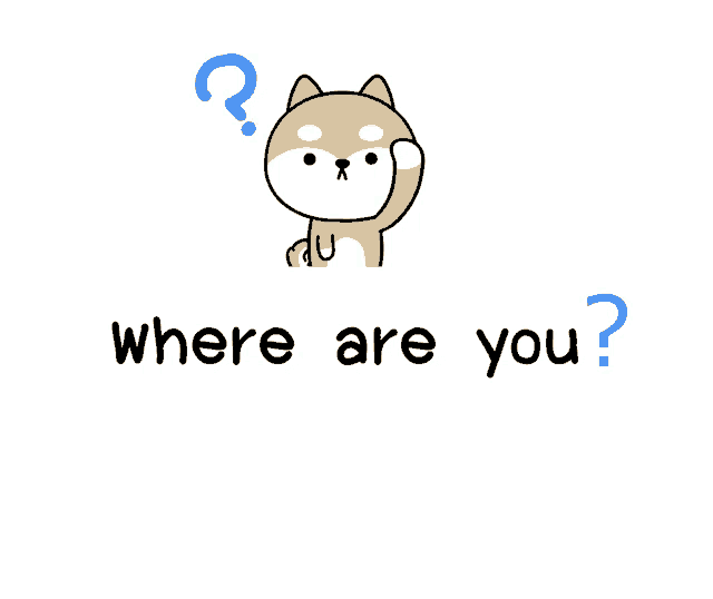 a cartoon dog with a question mark and the words 