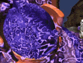 a computer generated image of a person with a purple and orange pattern