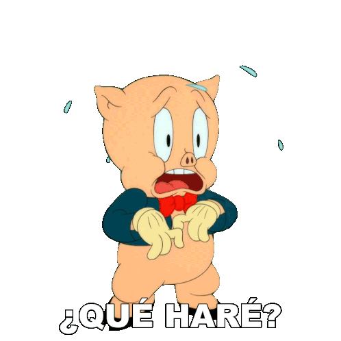 Qué Haré Porky Sticker - Qué Haré Porky Looney Tunes Stickers