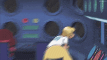 a cartoon shows a girl in a white shirt and pink underwear standing in a room