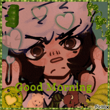 a picture of a cartoon character with the words good morning