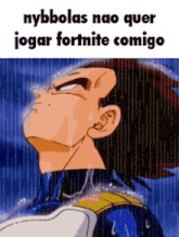 a cartoon of a man standing in the rain with the words nybbolas nao quer jogar fortnite comigo