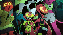 a group of cartoon characters with one wearing a shirt that says mam mom