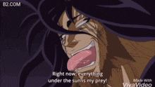 a cartoon character says " right now everything under the sun 's my prey "