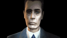 a man in a suit and tie with a black background