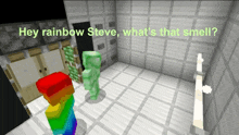 Rainbow Steve Green Steve GIF