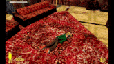 a screenshot of a video game shows a man laying on the floor and says 100 %