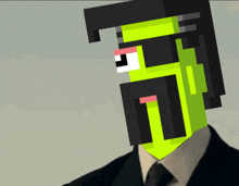 a man in a suit and tie has a pixelated face