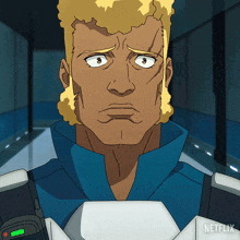 a cartoon character with a netflix logo on his chest