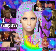 a collage of images with the words " i love vampires bite me " at the top