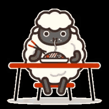 吃面 GIF - Sheep Eating Noodle Foon GIFs