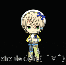 a drawing of a girl with the name aira de delfi