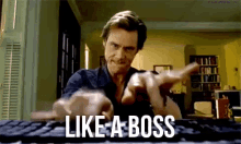 Bruce Is A Typing Boss - Bruce Almighty GIF - M The Boss Im A Boss Like A Boss GIFs