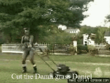 Cut The Grass Dancing GIF - Cut The Grass Dancing Loan Mower GIFs