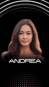 a picture of a woman with the name andrea on the bottom