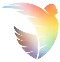 a colorful bird with a rainbow colored feather