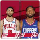 Chicago Bulls (22) Vs. Los Angeles Clippers (32) First-second Period Break GIF - Nba Basketball Nba 2021 GIFs