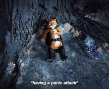 Puss In Boots Having A Panic Attack GIF