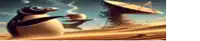 a penguin is holding a cup of coffee on a tray in the desert