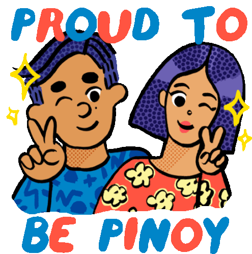 Girl And Boy Proud To Be Pinoy In Tagalog Sticker - Boy And Girlie Proud To Be Pinoy Pilipino Stickers