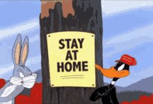 Bugs Bunny Duffy Duck GIF - Bugs Bunny Duffy Duck Stay At Home GIFs