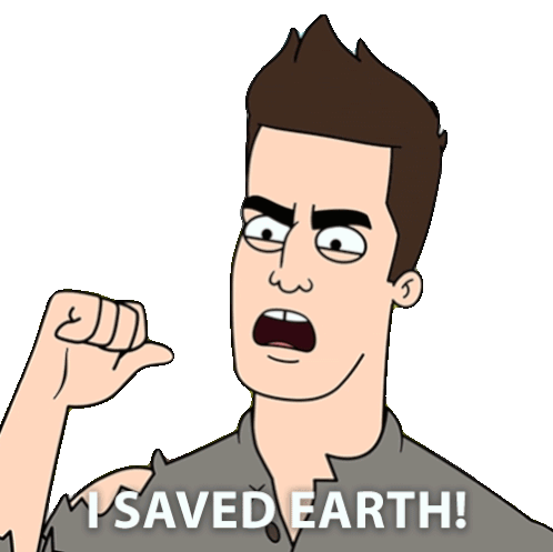 I Saved Earth Matty Mulligan Sticker - I Saved Earth Matty Mulligan Nat Faxon Stickers
