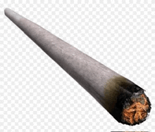 a close up of a cigarette with a burnt end on a white background