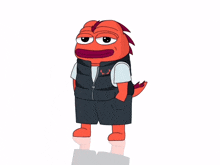 a blurry picture of a cartoon character standing on a white background