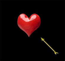 a red heart with an arrow through it