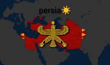 a map of the world with the word persia on the top