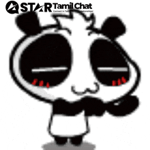a star tamil chat logo with a cartoon panda on it
