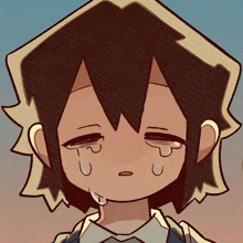 a drawing of a person with a tear coming out of their mouth