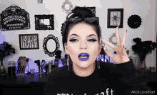 alice lockhart gothic girl purple makeup glam goth goth girl