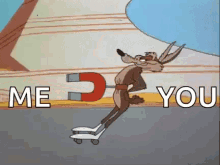 Me You Magnet GIF - Me You Magnet Wile E Coyote GIFs