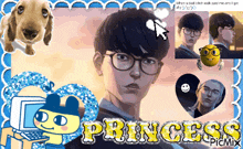 a picture of a man with glasses and the words princess