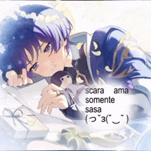 a drawing of a boy with the words scara ama somente sasa
