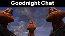 a screenshot of a video game with the words goodnight chat on it