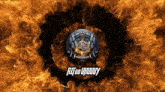 a logo for ritob uruguay surrounded by fire