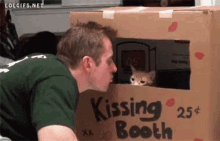 Kissing Both Cat. GIF - Cat Kiss Me Kissing Booth GIFs