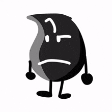 a cartoon character with a sad face and a question mark on it 's face