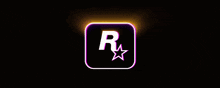 a neon rockstar logo with a star on it