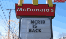 mcrib mcrib is back mc donalds